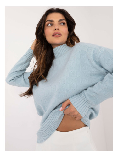 Light blue women's turtleneck sweater