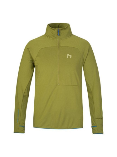 Men's half-zipped functional sweatshirt Hannah ETHAN HZ lima bean green mel