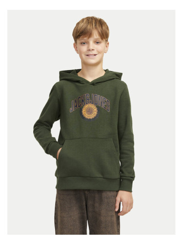 Jack&Jones Junior Суитшърт Kam Varsity 12266761 Зелен Standard Fit