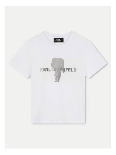 Karl Lagerfeld Kids Тишърт Z30239 M Бял Regular Fit