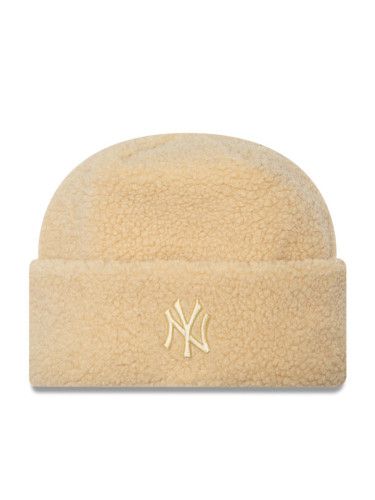 New Era Шапка Borg New York Yankees Cuff Knit Beanie 60580756 Бежов