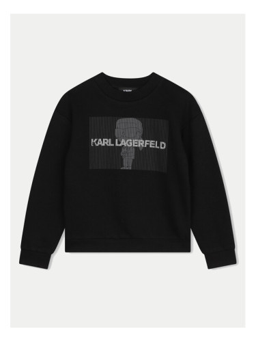 Karl Lagerfeld Kids Суитшърт Z30242 M Черен Regular Fit