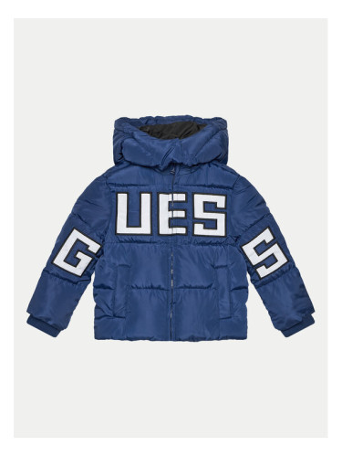 Guess Пухено яке N4BL04 WB240 Тъмносин Regular Fit