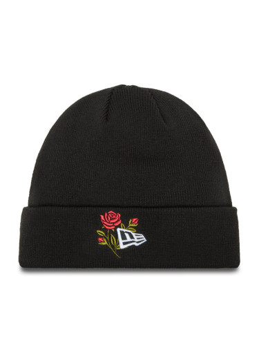 New Era Шапка Rose Icon Cuff Knit Beanie 60580728 Черен