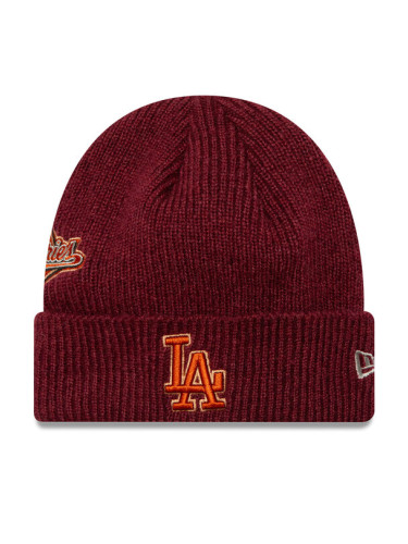 New Era Шапка LA Dodgers World Series Patch Cuff Knit Beanie 60580732 Червен