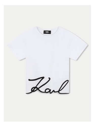 Karl Lagerfeld Kids Тишърт Z30212 M Бял Regular Fit