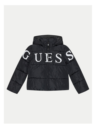 Guess Пухено яке J4BL26 WB240 Черен Relaxed Fit