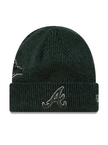 New Era Шапка Atlanta Braves World Series Patch Cuff Knit Beanie 60580730 Зелен