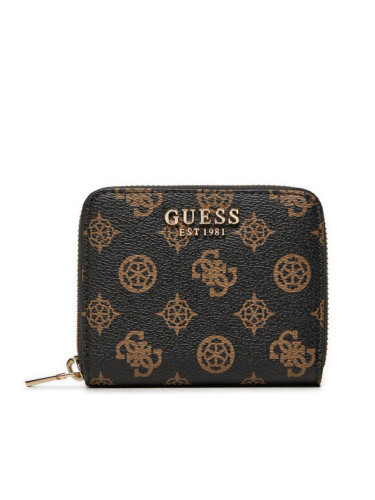 Guess Малък дамски портфейл Laurel Slg Large Zip SWPG85 00137 Кафяв