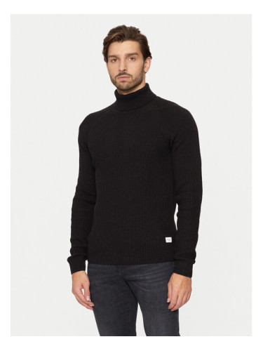 Jack&Jones Поло Pannel 12258472 Черен Regular Fit