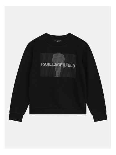 Karl Lagerfeld Kids Суитшърт Z30242 S Черен Regular Fit