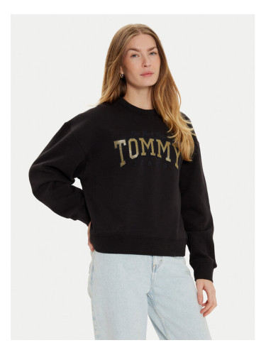 Tommy Jeans Суитшърт Varsity DW0DW19845 Черен Boxy Fit