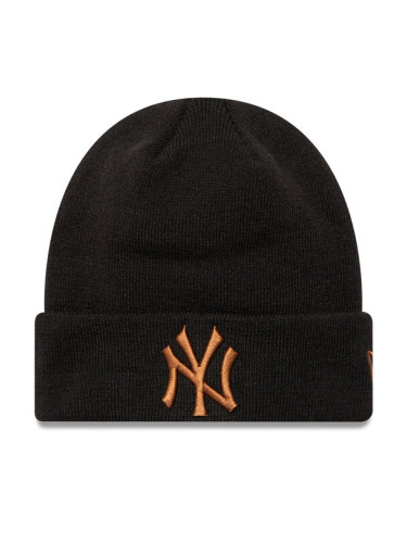 New Era Шапка New York Yankees League Essential Cuff Knit Beanie 60580722 Черен