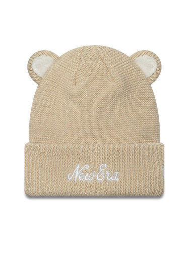 New Era Шапка Teddy Bear Ears Cuff Knit Beanie 60580874 Бежов