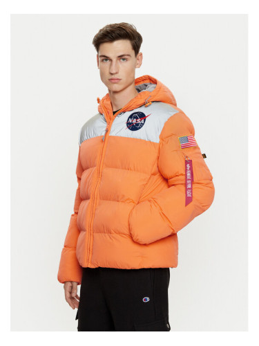 Alpha Industries Пухено яке 148135 Оранжев Regular Fit