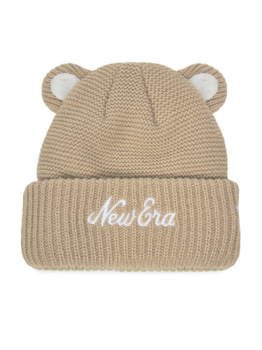 Шапка New Era Teddy Bear Ears Cuff Knit Beanie 60580793 Бежов