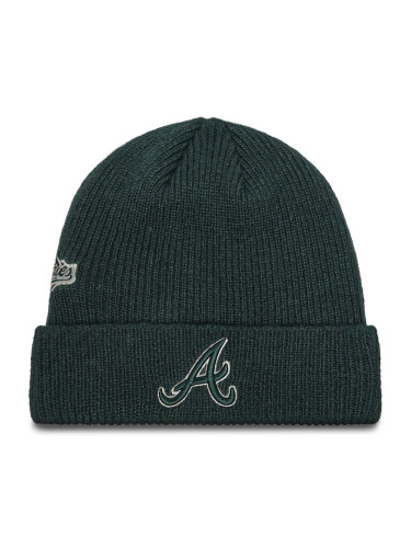 Шапка New Era Atlanta Braves World Series Patch Cuff Knit Beanie 60580730 Зелен