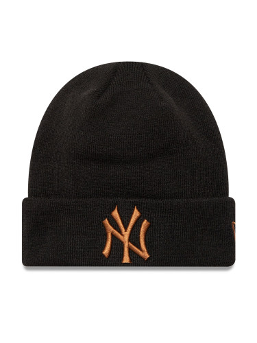 Шапка New Era New York Yankees League Essential Cuff Knit Beanie 60580722 Черен