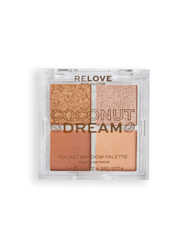 RELOVE By Revolution Pocket Size Eyeshadow Palette Coconut Dream Сенки палитра  2,88gr