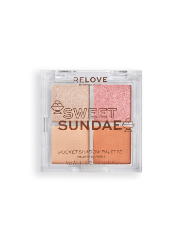 RELOVE By Revolution  Relove Pocket Size Eyeshadow Palette Sweet Sundae  Сенки палитра  2,88gr