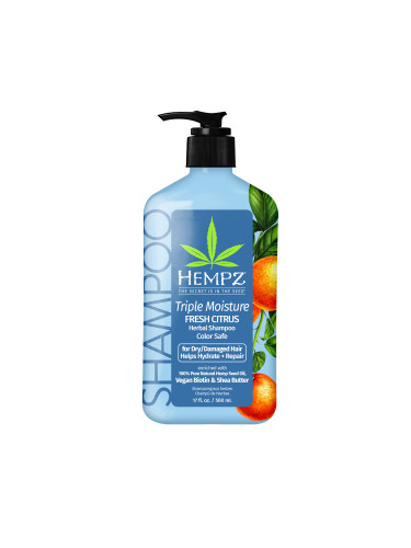 HEMPZ Triple Moisture Herbal Shampoo Шампоан за коса унисекс 500ml