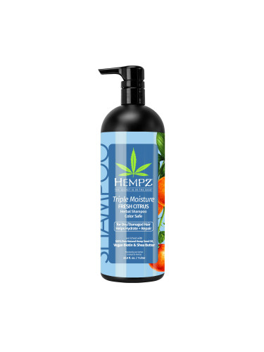 HEMPZ Triple Moisture Herbal Shampoo Шампоан за коса унисекс 1000ml