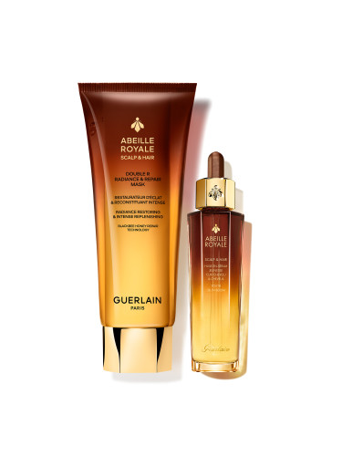 КОМПЛЕКТ GUERLAIN Double R Radiance Repair Mask And Scalp Serum Set Маска за коса дамски 200ml