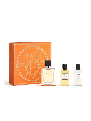 КОМПЛЕКТ HERMES Terre D Hermes Eau de Toilette Shower Gel Travel Spray After Shave Тоалетна вода (EDT) мъжки 50ml