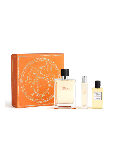 КОМПЛЕКТ HERMES Terre D Hermes Eau De Toilette Travel Spray Shower Gel Тоалетна вода (EDT) мъжки 100ml