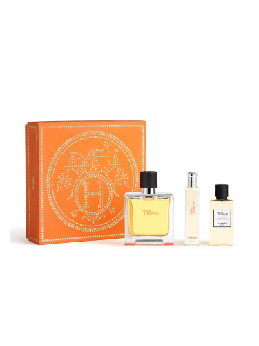 КОМПЛЕКТ HERMES Terre D Hermes Eau De Parfum Travel Spray Shower Gel Eau de Parfum мъжки 75ml