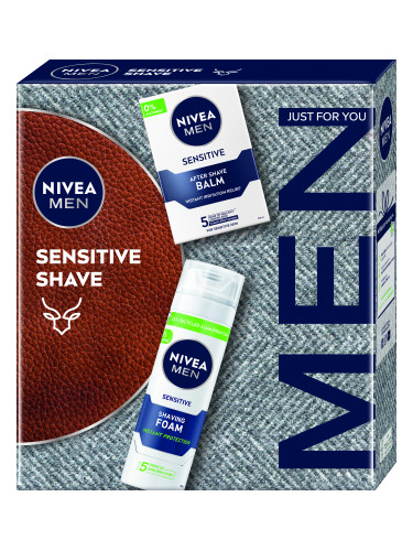 КОМПЛЕКТ NIVEA Men Sensitive Shave Пяна за бръснене мъжки 200ml