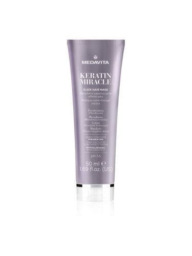 Medavita Keratin Miracle Sleek Hair Mask овлажняваща и изглаждаща маска 50 мл.