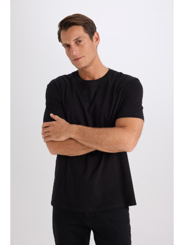 DEFACTO New Regular Fit Crew Neck Basic Plain Short Sleeve T-Shirt