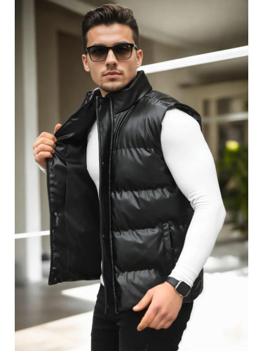 21643 Dewberry Mens PU Vest-BLACK