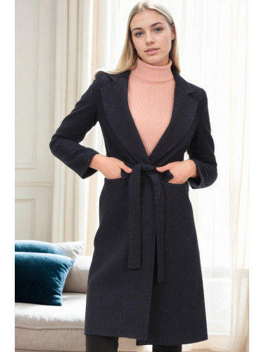 Z6739 DEWBERRY WOMEN'S COAT-NAVY-1