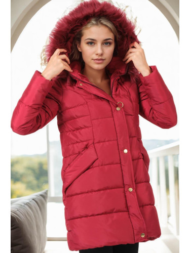 Z6745 DEWBERRY WOMEN'S COAT-BURGUNDY-1