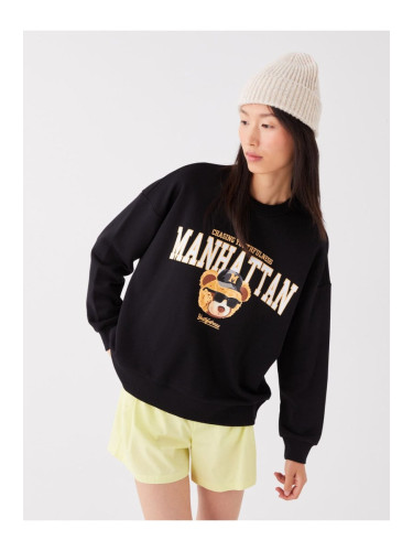 LC Waikiki Crew Neck Printed Long Sleeve Oversize Women's Sweatshirt