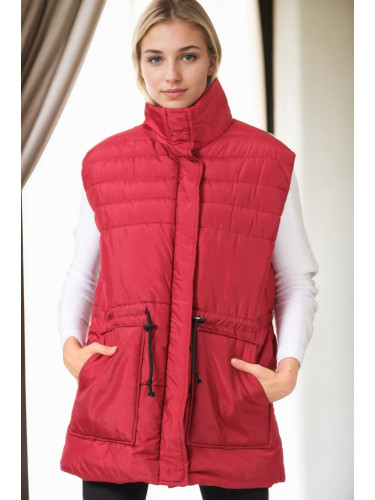 Z6747 DEWBERRY WOMEN'S VEST-BURGUNDY-1