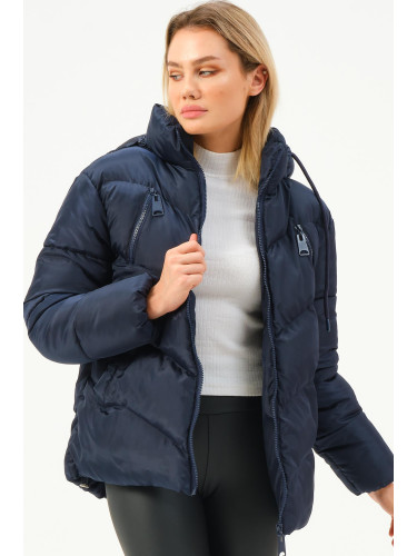 Z6769 DEWBERRY WOMEN'S COAT-NAVY-1