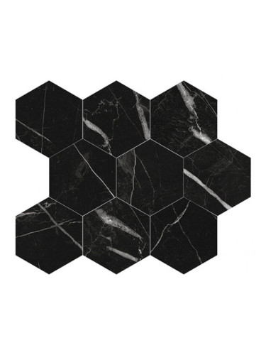 Mosaico Esagoni Marquina Black - гранитогрес тип мозайка