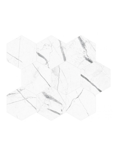 Mosaico Esagoni Marquina White - гранитогрес тип мозайка