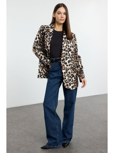 Trendyol Multicolored Leopard Print Woven Blazer Jacket