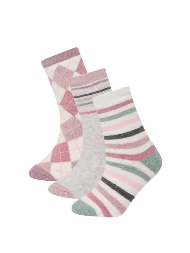 DEFACTO Girls 3-Pack Cotton Long Socks