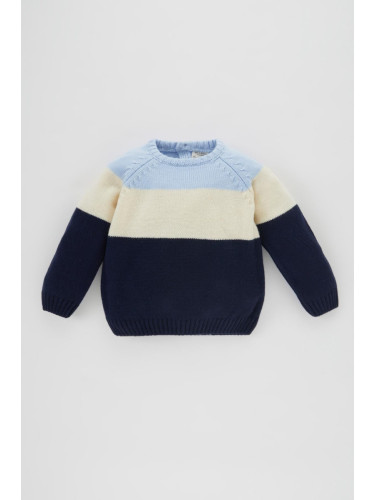 DEFACTO Baby Boy Crew Neck Color Block Sweater