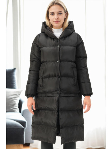 Z6772 DEWBERRY SHORTENABLE LADIES' COAT-BLACK-1