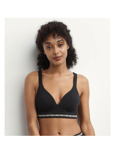 DIM ICONS PADDED SEAMLESS BRA - Women's Reinforced Bra - Black