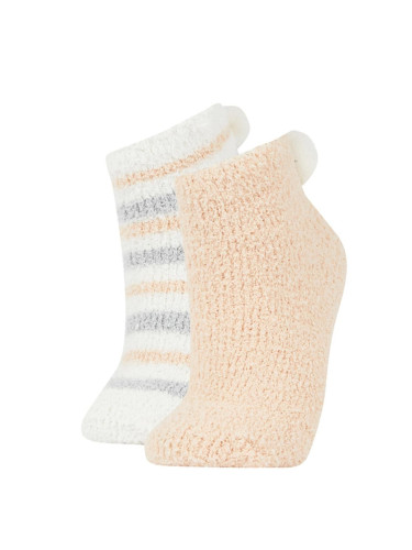 DEFACTO Women's Pompom 2-Pack Home Socks