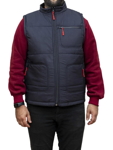 65827 Dewberry Multi-Pocket Fleece Inside Mens Vest-NAVY