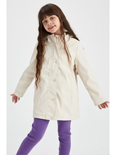 DEFACTO Girls Waterproof Hooded Raincoat