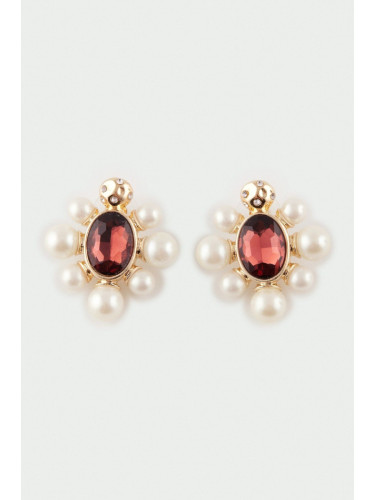 DEFACTO Women's Stone and Pearl Earrings